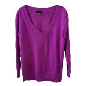 Lane Bryant v neck pullover sweater 18/20 fuschia purple dark pink magenta